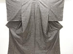 未使用品　草花模様織り出し本場泥大島紬着物(7マルキ)